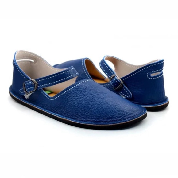 Softstar Merry Jane Shoes Women’s Sz 7 Blue Leather Barefoot Grounding Flats - Picture 3 of 11